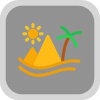 Desert Day Landscape Vector Icon Design