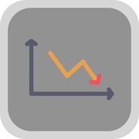 Declining Line Graph Vector Icon Design