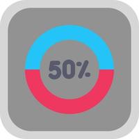 Half Pie Chart Vector Icon Design