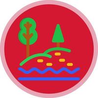 Lake Landscape Vector Icon Design