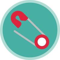 Safety Pin Vector Icon Design