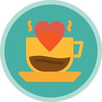 Heart Coffee Vector Icon Design