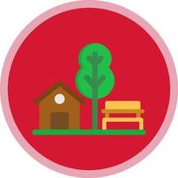 pueblo paisaje vector icono diseño