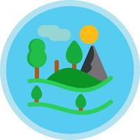 bosque paisaje vector icono diseño