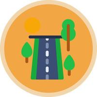 Road Landscape Vector Icon Design