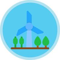 Windmill Landscape Vector Icon Design