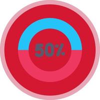 Half Pie Chart Vector Icon Design