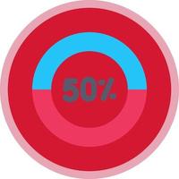 Half Pie Chart Vector Icon Design