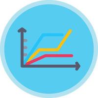 Multiple Line Graph Vector Icon Design