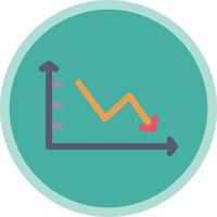 Declining Line Graph Vector Icon Design