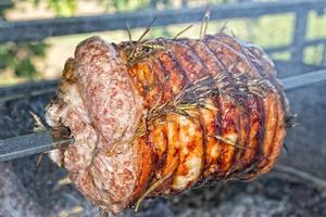veal roast on barbecue photo