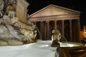 Rome Pantheon fountain night view photo