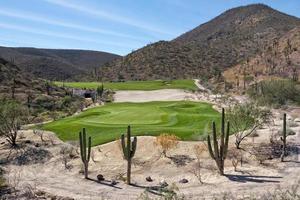 Desierto golf curso verde en baja California foto