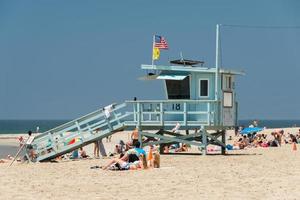 LOS ANGELES, USA - AUGUST 5, 2014 - people in venice beach landscape photo