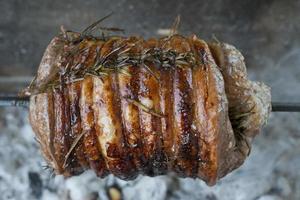 veal roast on barbecue photo