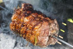 veal roast on barbecue photo