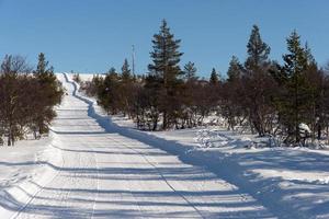 Tobogganing slope in Saariselka Finland photo