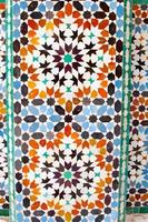 Close up of beautiful tiles with geometric pattern photo