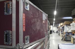 Inside a storage room in a logistics and distribution warehouse photo