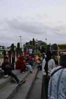 Tegal, December 2022. The atmosphere of the Tegal city square in the afternoon with many tourists visiting. photo