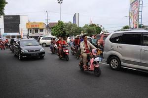 Tegal, December 2022. The atmosphere of the Tegal city square in the afternoon with many tourists visiting. photo