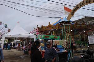 Tegal, December 2022. Photo of food and beverage vendors on the roadside selling in the Tegal town square