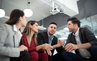 New business group person get serious about doing business, Even during the meeting's break photo