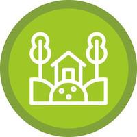 Cabin Landscape Vector Icon Design