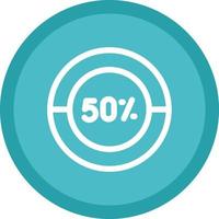 Half Pie Chart Vector Icon Design