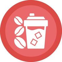 Iced Coffee Vector Icon Design