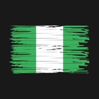 trazos de pincel de bandera de nigeria vector