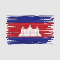 trazos de pincel de bandera de camboya vector