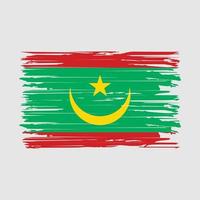 Mauritania Flag Brush Strokes vector