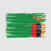 Zambia Flag Brush Strokes vector