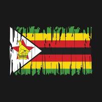 Zimbabwe Flag Brush Vector Illustration