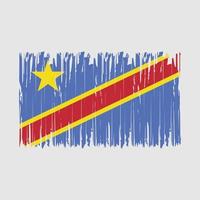 Republic Congo Flag Brush vector