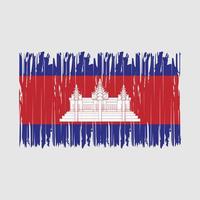 cepillo de bandera de camboya vector