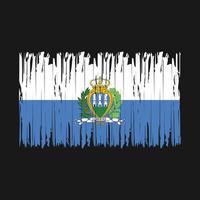 cepillo de bandera de san marino vector