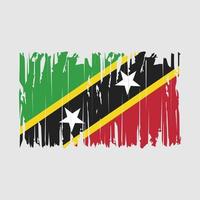 Saint Kitts Flag Brush Vector Illustration