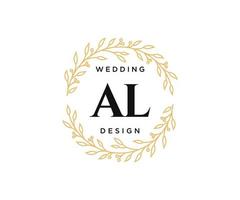 AL Initials letter Wedding monogram logos collection, hand drawn modern minimalistic and floral templates for Invitation cards, Save the Date, elegant identity for restaurant, boutique, cafe in vector
