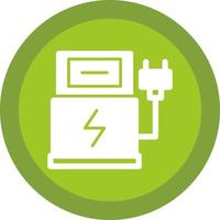 Electric Car Station Vector Icon Design
