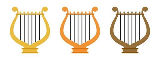 Harp in flat style isolated vector