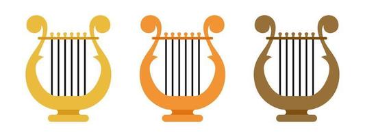 Harp in flat style isolated vector