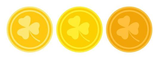 Clover Coin in flat style isolated vector