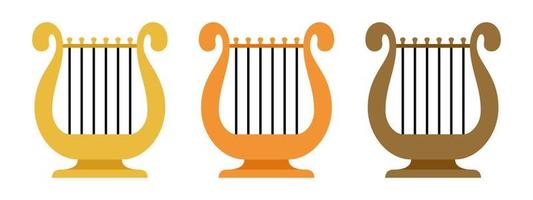 Harp in flat style isolated vector