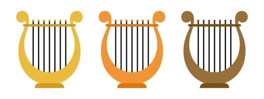 Harp in flat style isolated vector