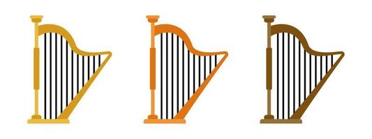 Harp in flat style isolated vector