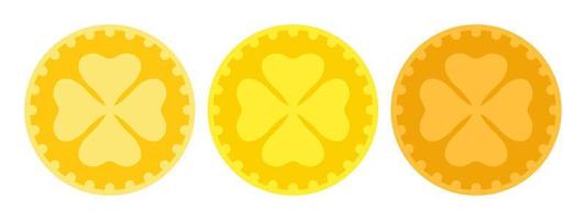 Clover Coin in flat style isolated vector