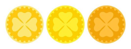 Clover Coin in flat style isolated vector