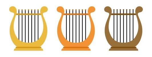 Harp in flat style isolated vector